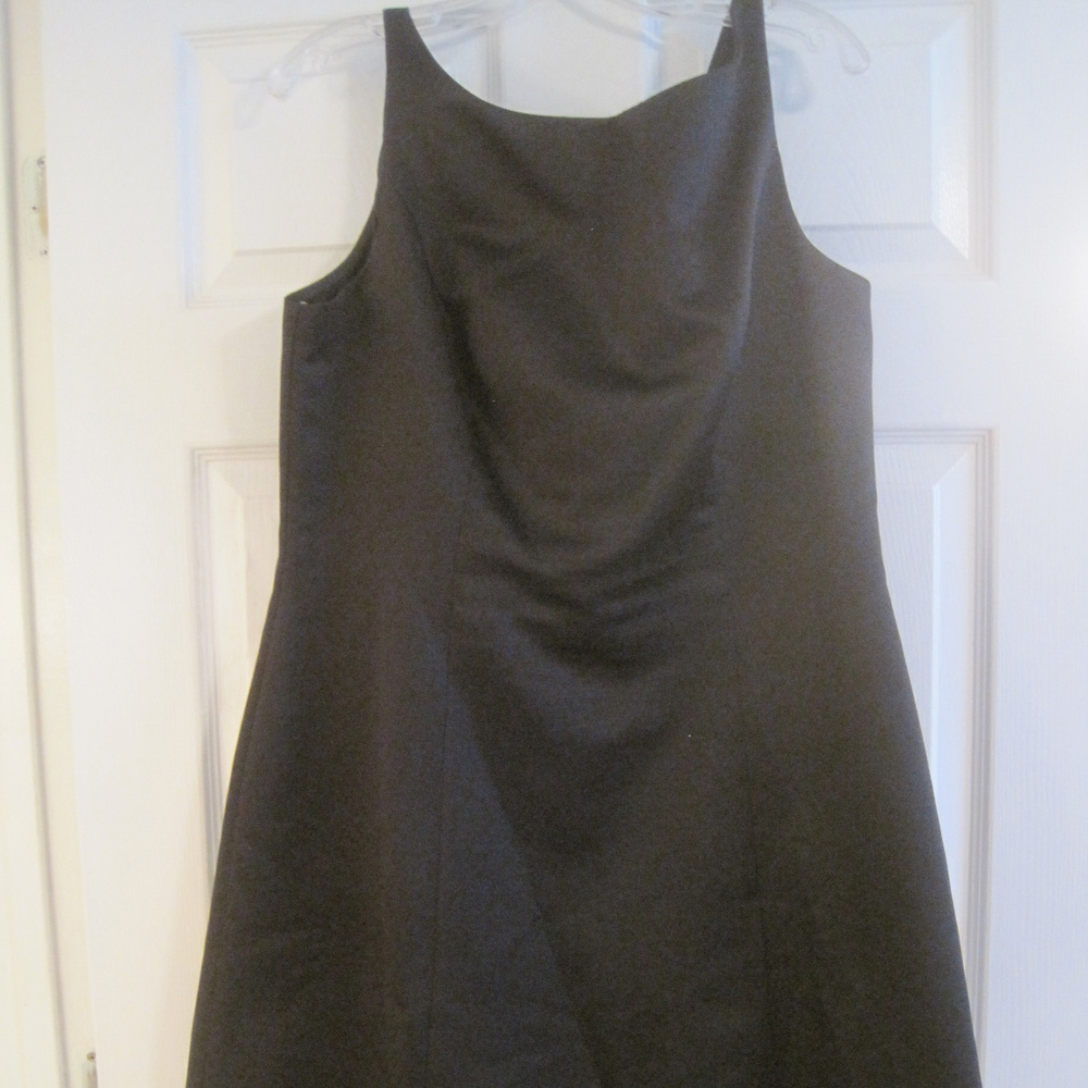DAVID'S BRIDAL BLACK SATIN COCKTAIL DRESS 14